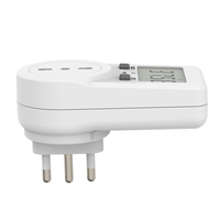 WATTSAVE Moniteur de consommation d'énergie domestique monophasé avec écran LCD, compteur de puissance IP22, 230V 16A, 1 prise, garantie 12 mois, prise CE