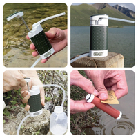 Système de purification d'eau portable manuel pour le camping et la randonnée en plein air avec filtration en 4 étapes et cartouche filtrante en céramique UF