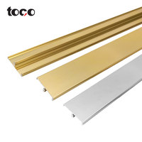 Moulage en U flexible Toco, profilé en aluminium en forme de T, garniture décorative en forme de T, bande de finition en métal en forme de T, bordure de carrelage, bande de bordure