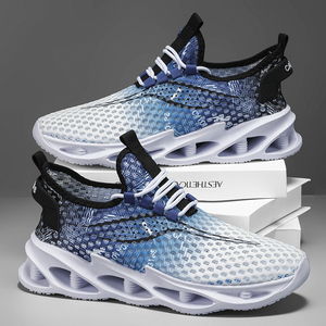 Chaussures de sport basses élégantes à lacets pour hommes, respirantes avec doublure en coton, antidérapantes pour la marche décontractée et la course en extérieur - Product Image 3