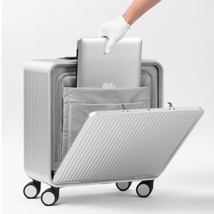 Valigia in alluminio pieno da 20 pollici con Design alla moda Spinner ruota TSA lucchetto impermeabile a guscio rigido per uomini d'affari - Product Image 4