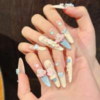Nouvel Arrivage en Gros : Faux Ongles à Presser Faits Main en Acrylique, Formes Amande et Carrée, Effet 3D, Effet Œil de Chat Sophistiqué, avec Colle