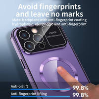 Coque de téléphone magnétique Premium 360 Protection complète du corps pour iPhone 15 16 Pro Max Ins coque en verre couverture écran de confidentialité métal Premium