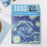 Puzzle La Nuit étoilée de Van Gogh 1000 pièces 380x260mm Planche grise Impression HD Découpe de précision Finition mate En stock OEM