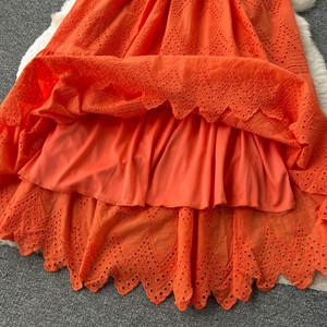 เดรสแฟชั่นผู้หญิงทรงหลวมติดกระดุมผ่าหน้าผูกเอวแต่งระบายคอเสื้อแบบแพทช์เวิร์ค - Product Image 6