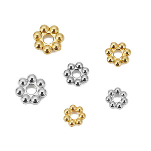 Stainless Steel Flower Spacer <b>Beads</b> 18K Gold Plated <b>For</b> <b>Bracelet</b> Making Jewelry Findings Components - Product Image 3