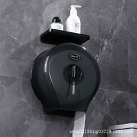 Grande boîte à papier toilette ovale moderne en plastique, murale, transparente, sans clé, sans perçage, porte-mouchoirs, étagère de rangement pour salle de bain