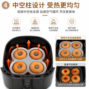 Silicone Donut Mold 4-Cup Oven Safe Dishwasher Safe Baking Tool - Product Image 2