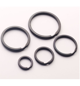 15mm 20mm 25mm 30mm 32mm negro resistente 304 Acero inoxidable Metal plano <span class=keywords><strong>Split</strong></span> llavero con anilla para llaves de coche para el hogar accesorio - Product Image 1
