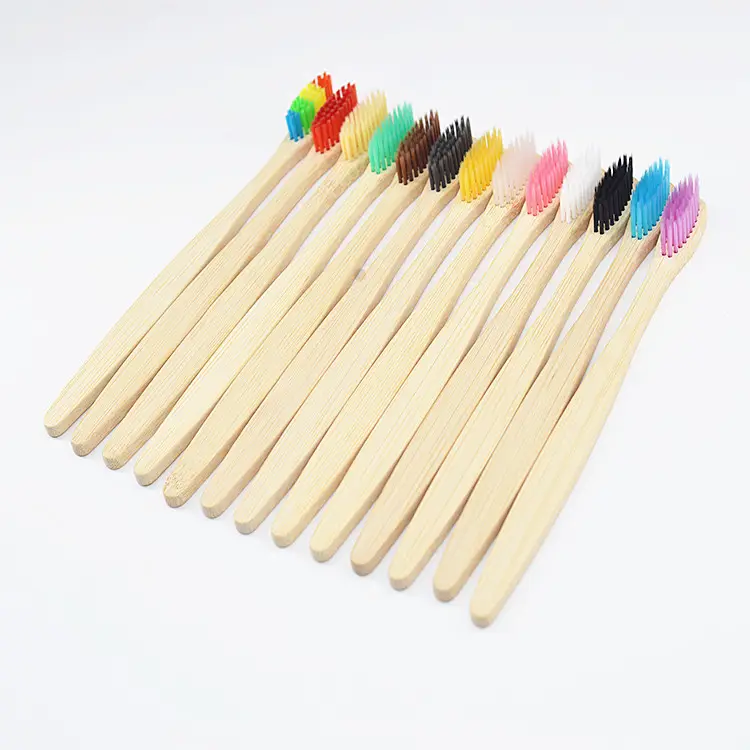 Üretici toptan bambu diş fırçası bambu Fiber fırça saç bambu ahşap diş fırçası