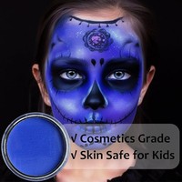 Peinture pour le visage et le corps à base d'eau, acrylique bleue, sûre, non toxique, pour enfants, festivals, fêtes, Halloween, maquillage DIY
