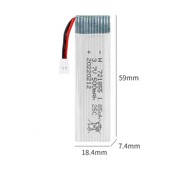 721855 3.7V 500mAh RC 25C High Rate Discharge Drone Battery