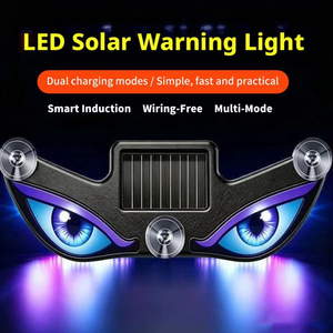 LBT Solar LED Plastic Devil Eye Freestanding <b>Car</b> <b>Ornament</b> Rear Windshield Decorative Light Auto Atmosphere Supply - Product Image 3