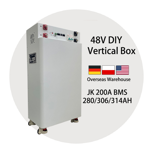 Solar Lithium 15KW 16S 306Ah 48V Lifepo4 Battery Metal Case Battery Storage Diy Kits Box 16KWH JK BMS Battery Box