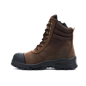 ZG-L605-Stivali di Sicurezza Alti alla Caviglia <span class=keywords><strong>in</strong></span> <span class=keywords><strong>Pelle</strong></span> Crazy Horse Marrone Scuro per Minatori, Stivali di Sicurezza Marroni con Punta <span class=keywords><strong>in</strong></span> TPU - Product Image 2