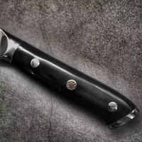 Ensemble de couteaux de chef professionnels faits à la main de haute qualité en acier inoxydable 5 pièces avec manche en bois G10, comprenant un couteau à pain, un couteau à désosser, un couteau à éplucher et un couteau Nakiri
