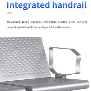 4 posti sedia di attesa in acciaio 3 posti Design industriale stile per aeroporto e ospedale stazione di attesa esterna - Product Image 5