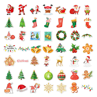 100 Pegatinas Navideñas Holográficas para Laptop, Regalo, Decoración de Dibujos Animados Lindos, Pegatinas Yingao, Pegatinas de Vinilo Impermeables con Purpurina