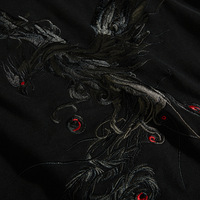Sweat à capuche tendance en molleton brodé Phénix 100 % coton pour homme, automne-hiver, grande taille, motif uni, coupe ample YSMARKET