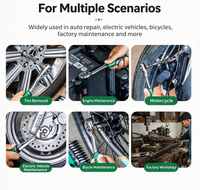 Jeu de clés à douille en acier au carbone de 61 pièces dans un coffret rigide - Kit d'outils pour la réparation automobile et l'entretien ménager