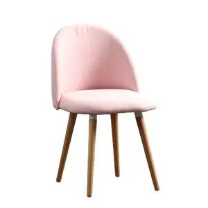 Samt Stuhl Wholesale Home Furniture Fashion Modern Luxury Pink Color Fabric Soft Cafe Upholstery Dining Chairs