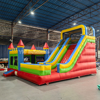 Castillo Inflable para Niños, Comercial, de PVC, para Exteriores, con Tobogán de Doble Carril, para Patios Traseros, Certificado EN14960