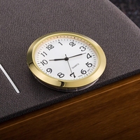 Inserts d'horloge de diamètre 55mm pour horloge de bureau Insert de montre en or à quartz Mini horloge en métal Fit-up
