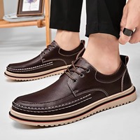 Chaussures Oxford en cuir véritable, nouveau design, légères, respirantes, à lacets, pour mariage, chaussures habillées en cuir pour hommes