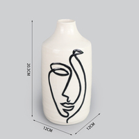 Vase à fleurs décoratif en céramique pour l'intérieur, fleurs artificielles avec vase pour la décoration de la maison