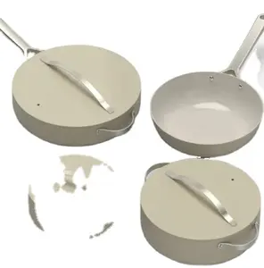 Caraway set peralatan masak keramik bawah induksi, perlengkapan masak aluminium grosir