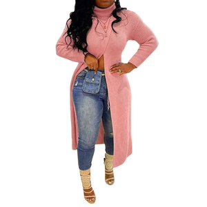 Fall and Winter Casual Solid Color Knit Irregular Turtleneck Long <b>Blouses</b> Women Fashion - Product Image 3