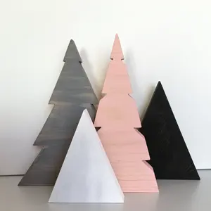 Personalizado DIY Moderna Rústica Madeira Árvore De Natal Decoração Do Feriado Inverno Woodland Mantle Accent Madeira Home Decor