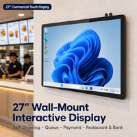 Écran interactif mural tout-en-un de 27 pouces pour la commande et le paiement en restaurant, banque et autres commerces