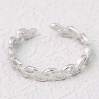 Bague d'orteil ajustable en argent sterling 925, style boutique, motif feuilles d'olivier tressées, bijou de pied pour la plage