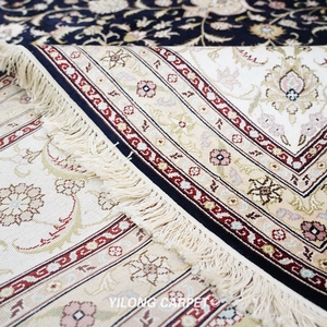 YILONG 9 'X 12' Handmade Oriental Lụa Thảm Huy Chương Truyền Thống Làm Bằng Tay Ba Tư Tabriz Thảm - Product Image 6
