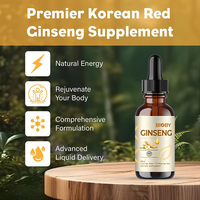 Extrait liquide de ginseng rouge coréen Bioby OEM Private Label 60ml Panax Ginseng, soutien énergétique et immunitaire, gouttes naturelles