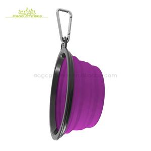 2024 Custom Logo Milieuvriendelijke Siliconen Opvouwbare Opvouwbare Reis Huisdier Kom Met Haak Draagbare Hond Feeder Hondenvoer Hondenschotels - Product Image 2