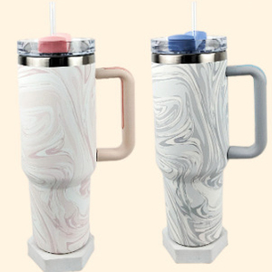 40oz Luxury Stainless Steel Reusable Boba Tumbler Double Wall Vacuum Insulated Travel Mug Handle Straw Graduation 10 Colors - Product Image 4