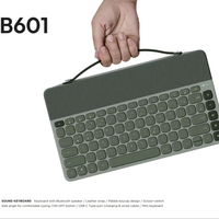 Nouveau clavier pour ordinateur portable à ciseaux avec haut-parleur B601 Actto, récepteur 2,4 GHz + sans fil BT5.2 + USB Type-C filaire, design original, moule exclusif