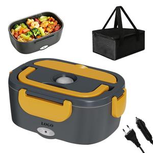 0728 12v/24v Car Truck Adaptive Mini Lunch Boxes Sus304-stainless Easy Clean <b>Heated</b> Box 1.5l Capacity Reusable Heater - Product Image 3