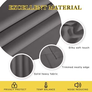 ผ้าม่านโพลีเอสเตอร์100% แน่นอนกรอมเมตฉนวนกันความร้อนสำหรับห้องลานบ้านบานเลื่อนม่านประตูฝรั่งเศสทึบสีเทา - Product Image 5