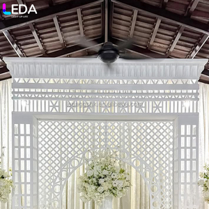 ฉากหลังงานแต่งงาน LEDA ตกแต่งด้วยโครงเหล็กสี่เหลี่ยมทันสมัย ถอดประกอบได้ ลายฉลุสีขาว - Product Image 4
