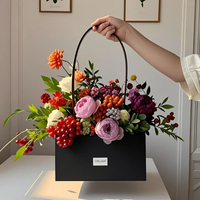 Sac d'arrangement de boîte à fleurs étanche automne en couleur boîtes à roses pour emballage de bouquet manipulation d'impression de stratification mate en relief