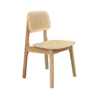 Chaise de restaurant Kaman vintage en rotin et bois massif, style médiéval, non pliable, pour usage commercial, mobilier de restaurant pour salons de thé