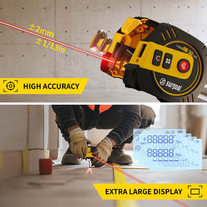 <span class=keywords><strong>Cinta</strong></span> Métrica Láser T2 con Precio Directo de Fábrica, Alcance de 80M, Hoja de Acero de 5M, Recargable Tipo-C - Product Image 4