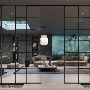 Puertas y ventanas corredizas <span class=keywords><strong>de</strong></span> <span class=keywords><strong>aluminio</strong></span> <span class=keywords><strong>de</strong></span> vidrio doble horizontal <span class=keywords><strong>de</strong></span> estilo moderno terminadas con diseño <span class=keywords><strong>de</strong></span> rejilla <span class=keywords><strong>para</strong></span> hoteles - Product Image 6