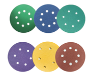 Disques de ponçage en céramique ultra-minces de style universel 5 pouces 125 mm 15/17 trous, disques de ponçage à crochets et boucles, disques de ponçage en papier abrasif pour ponceuse