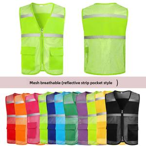 Gilet di sicurezza del supermercato Design senza maniche traspirante con caratteristiche riflettenti a prova di acqua per le attività di gruppo Logo personalizzato - Product Image 4