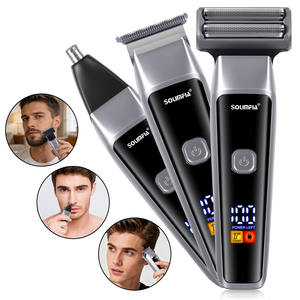 Rasoio Elettrico da Uomo Solimpia HT-853, Rifinitore per Naso e Capelli - Set di Cura Personale 3-in-<span class=keywords><strong>1</strong></span> Ricaricabile USB per Barba, Viso e Testa - Product Image 3