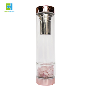 Logotipo personalizado deporte libre de Bpa de cristal de cuarzo rosa Elixir de la botella de agua - Product Image 4